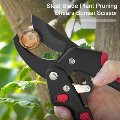 Tesoura Bonsai Lâmina Afiada Alta Dureza Design de Mola com Trava de Segurança Cabo Ergonômico Aço de Alta Eficiência Tesoura de Poda Manual Planta Galhos