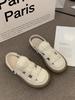 Two wear hollowed-out bag head sandals women's new literary hole hole thick-soled Mori half slippers summer wear