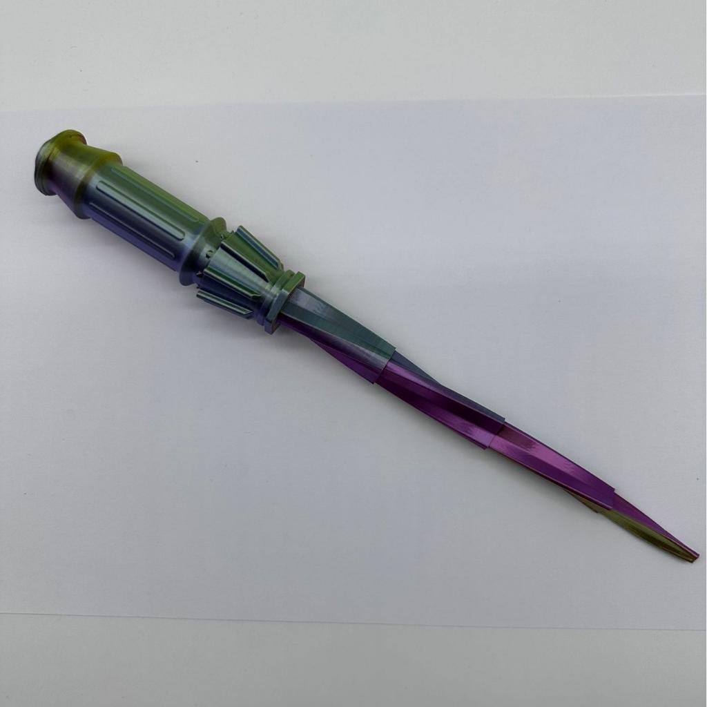 3D Printed Simulation Gravity Sword For Kids Retractable Toy Knife Plastic 3D Pringting Spiral Sword Cosplay Fidget Toy For Boys