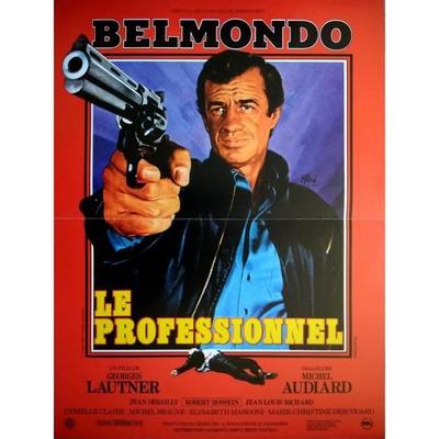 THE PROFESSIONAL Original Folded Small Format Movie Poster 53x40cm JEAN PAUL BELMONDO Reissue 1990