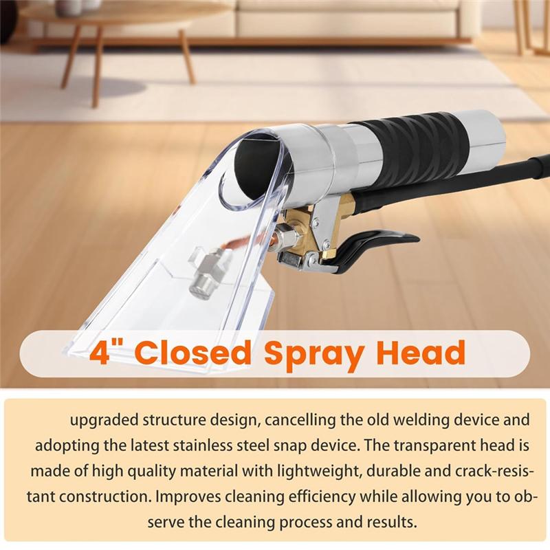 A02V-Multi-Functional Steam Spray Suction Head With 1/4" Quick Disconnect Coupler Valve For Shop Vac Mytee Vacuum Extractors