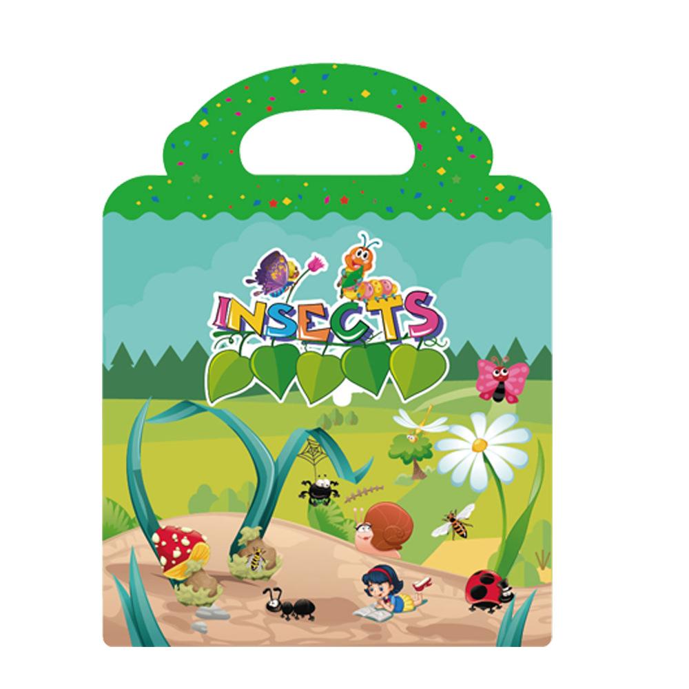 Children Cartoon Funny Animal Insect Ocean Learning Cognition Scene Stickers DIY Hand-on Sticker Book Educational Toys