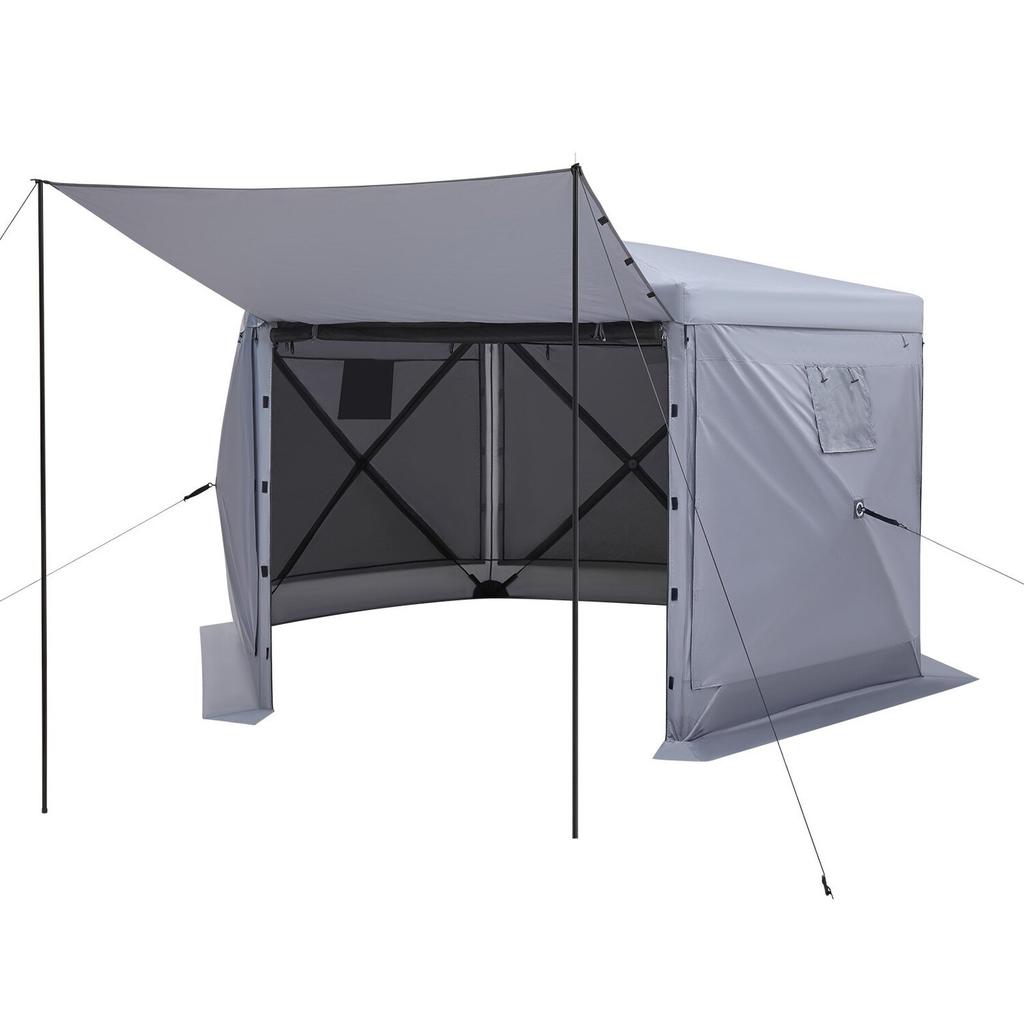 Pop Up Gazebo Screen Tent, 3.6 X 3.6 M Large 6-Sided Camping Canopy Tent with Removable Top & Carry Bag, Quick-Set & Bite-Proof, Screen House Sun