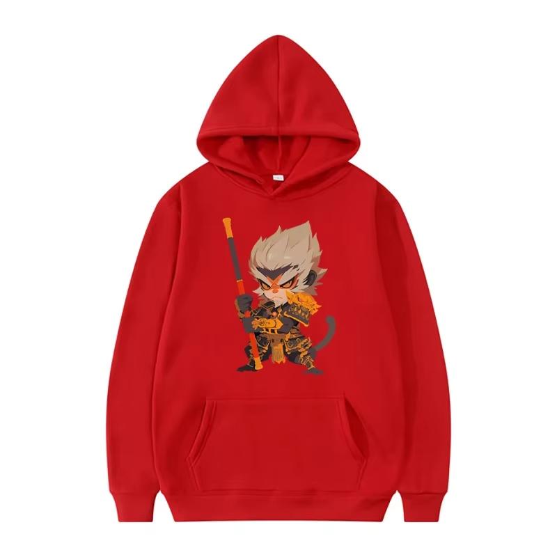 

Men s Casual Fashion Hooded Sweatshirt Popular Game Black Myth Printed Clothes Loose Autumn and Winter Warm Sweatshirt 3XL