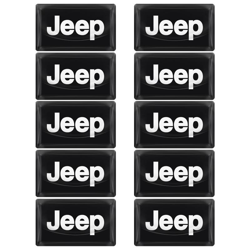 2/10 Stück Auto Innenraum Abzeichen Aufkleber 3D Epoxidharz Aufkleber Zubehör für Jeep Grand Cherokee Wrangler Renegade Compass Patriot Liberty