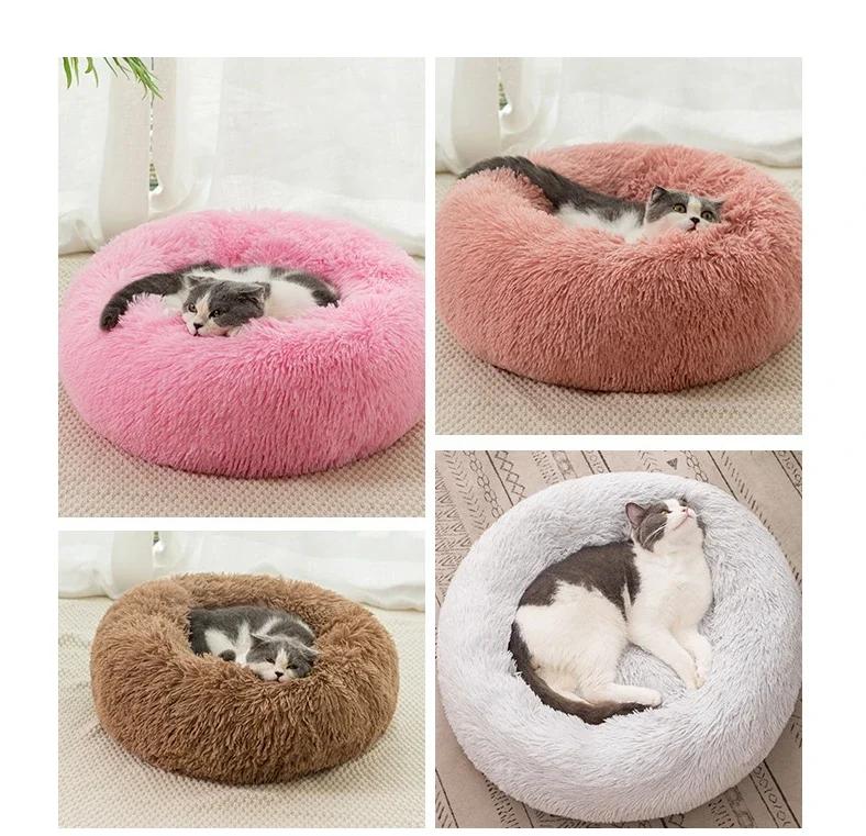 Super Katzenbett, warmes schlafendes Katzennest, weicher langer Plüsch, bestes Haustier-Hundebett für Hunde, Korbkissen, Katzenbett, Katzenmatte, schlafende Tiere