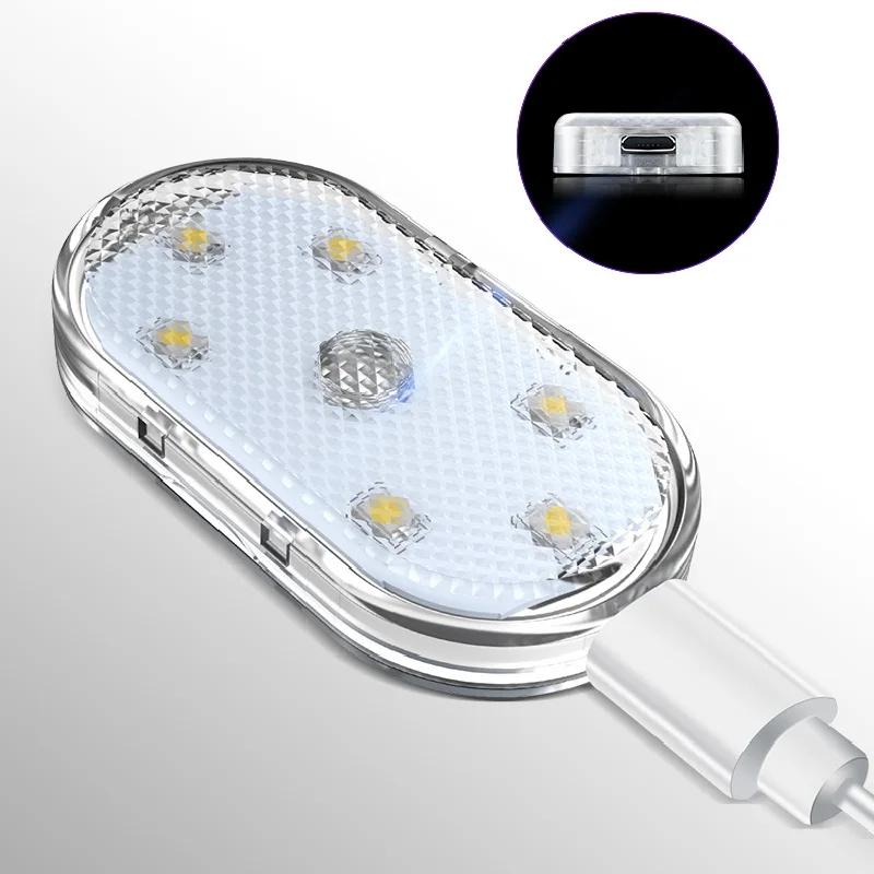 2PCS Car Roof Magnets Reading Lamp Touch LED Indoor Car Lighting Ceiling Lamp Magnet USB Car Interior Light Mini LED Light