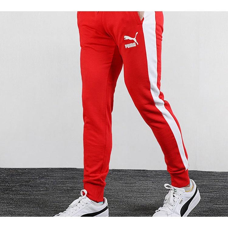 PUMA Iconic T7 Track Pants 'Red White' Men's 595983-11