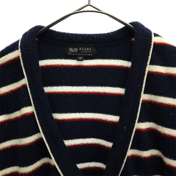 BEAMS HEART Bordür Uzun kollu Havlu yüzey hırka M Lacivert sistem Erkek Kullanılmış