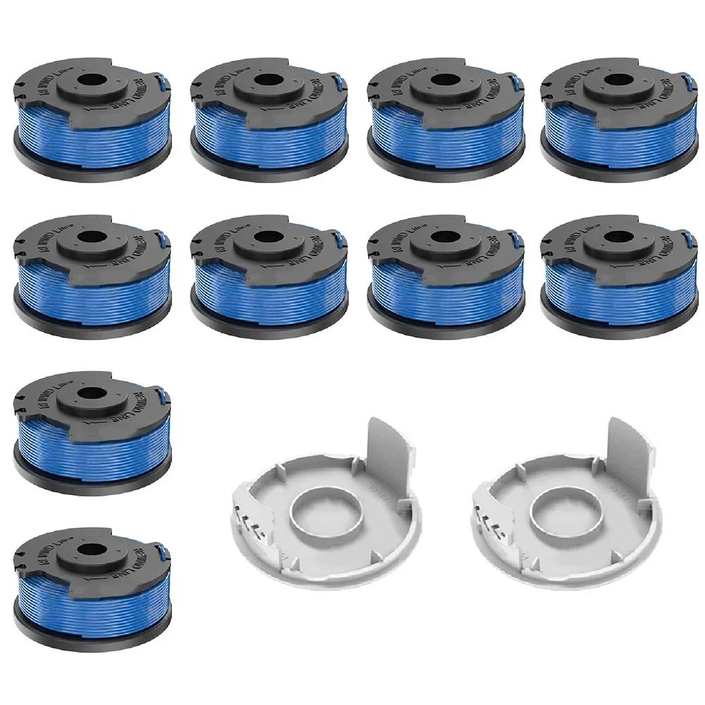 8/10/12pcs AC14RL3A String Trimmer Spools With Cap Replacement Spool Line For RY40200 RY24021 Cordless Trimmer