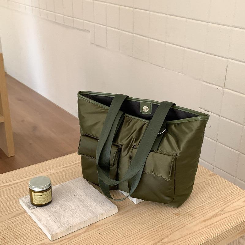 Tote Bag Nylon Casual Autumn and Winter New Cotton Clothes Bag Commuting Large Capacity Shoulder Bag Women