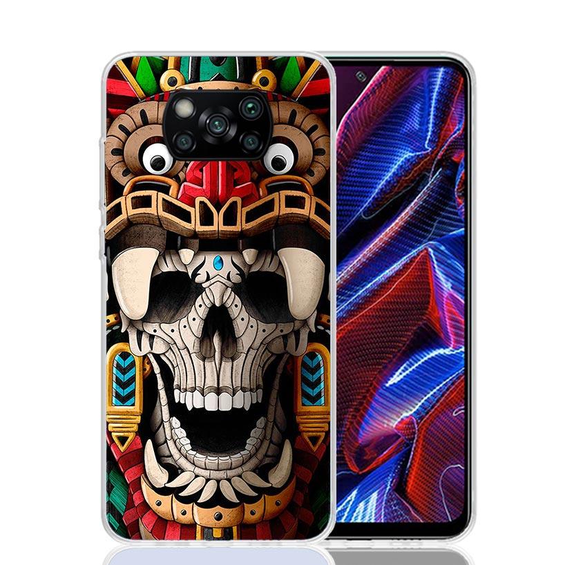 Mayan Stone Totem Pole Phone Case For Xiaomi Poco X7 X6 X5 Pro F7 Ultra Redmi 15C 15 13 13C 12 12C 10 10A 10C 9 9A 9C 9T Cover P