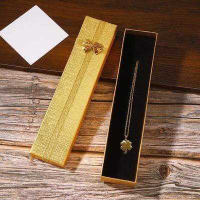 Rectangle Jewelry Packaging Box with Lid Bow Valentine's Day Bridesmaid Wedding Birthday Gift Box Necklace Bracelet Wrapping Box
