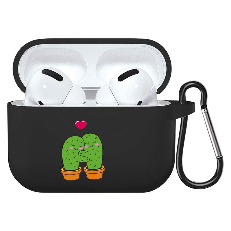 קריקטורה חמוד חיות מחמד כלב חתול בעל חיים ינשוף צמח פרחי אפל עבור אפל AirPods 2 3 כיסויי אוזניות חסינות זעזועים שחורות AirPods Pro Funds Cover