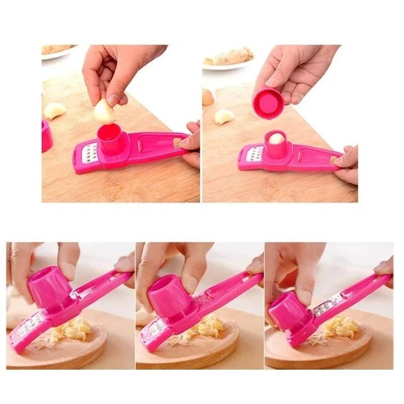 Manual Pressing Garlic Grinding Grater Cutter Household Garlic Peeler Grinding Grater Planer Slicer Cutter Cooking Tool Kitchen