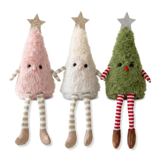 Festive Atmosphere Soft Furnishings Christmas Tree Plush Ornament with Dangling Legs, Cute Stuffed Figure, for Home Doll Living Room Sofa And
