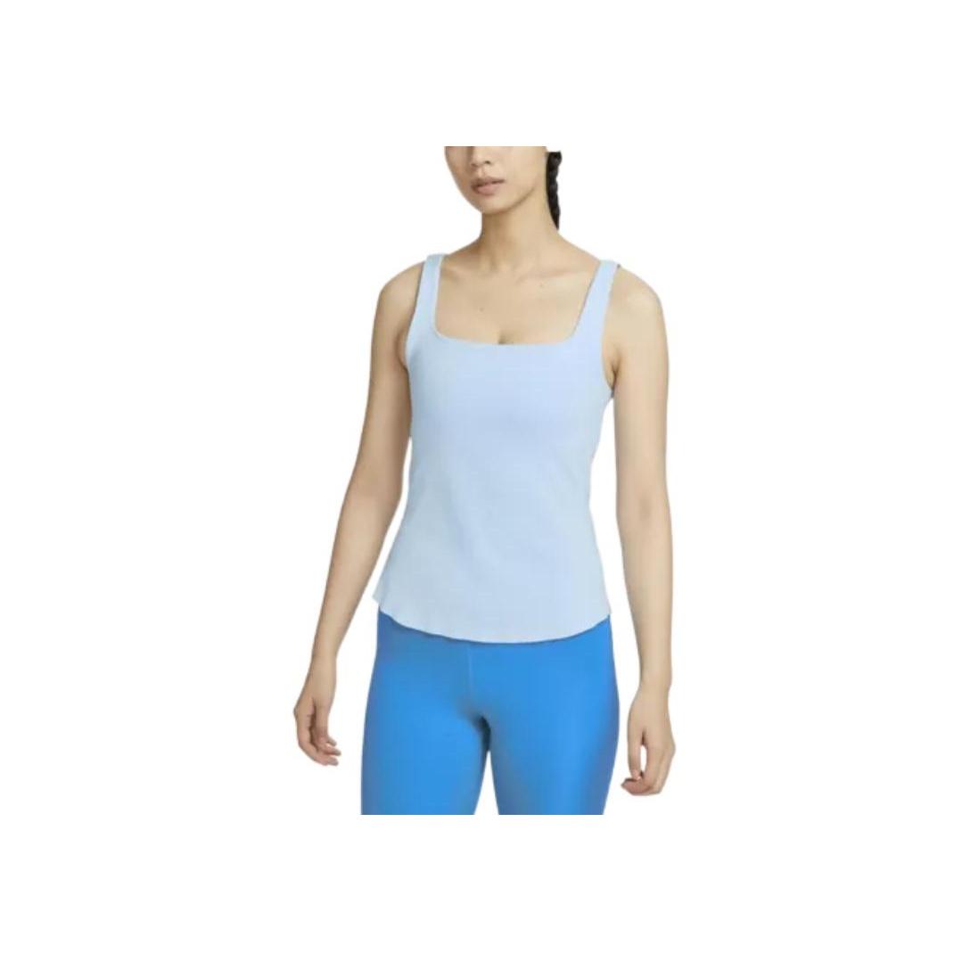 

Nike Yoga Dri-FIT Luxe Logo Print Solid Color Безрукавка Спортивная майка Женская Топы Светло-голубой DQ6031-441 M