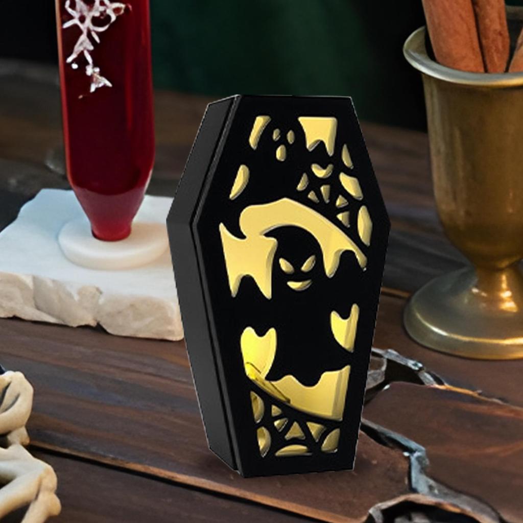 Coffin Silicone Mold Spooky Lamp Shade Mold for Resin Halloween Casting Lampshade Handcraft for Dining Table Bathroom Study