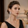 Elegant Fringe Hoop Earrings Flower Exaggerated Large Earrings Pendant Earrings  Stylish Occasions