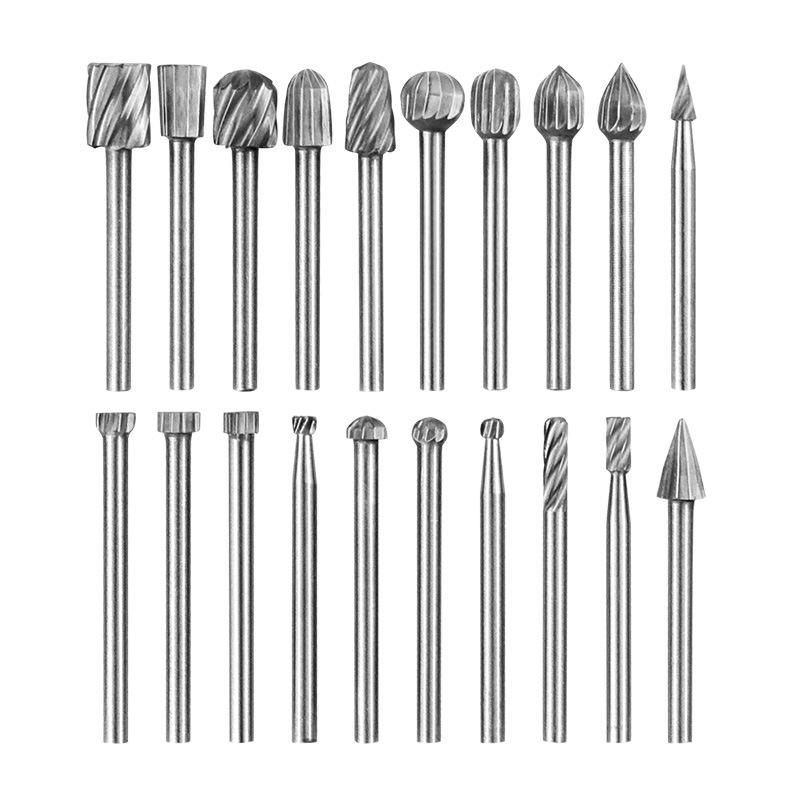 20-teiliges Hochgeschwindigkeitsstahl- und Legierungs-Rotationsschleif- und Fräserset