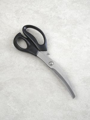 Premium Korean Curved Kitchen Scissors - Stainless Steel Meat Cutter Curved Meat Kitchen Scissors