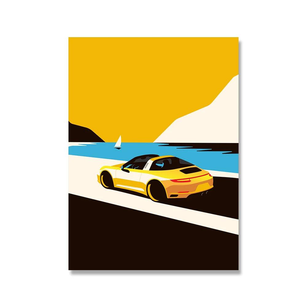 Classic 911 Cars Poster Red Yellow Green White HD Art Print Nordic Canvas Painting Modern Wall Picture Living Room Home Decor