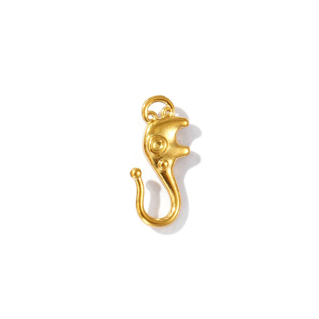 5 Pcs 304 Stainless Steel Tail Connection Hook Clasps 18k Gold Plated Fish Dragon Head For Diy Necklace Bracelet Charm Jewelry