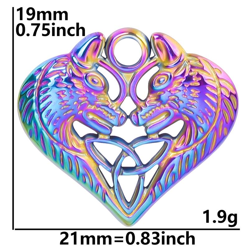 Fashion Rainbow Color Stainless Steel Butterfly Charms For Jewelry Making Supplies Animal Pendant Charm Bee Wolf Insect Findings
