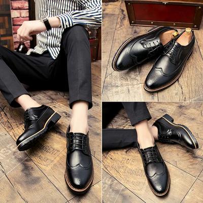 Scarpe da uomo in pelle britanniche Derby Scarpe casual da lavoro Brogue