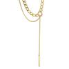 Womens Geometric Elegant Titanium Steel Chain Necklace With Luxe Tassel Features For Versatile Wear
