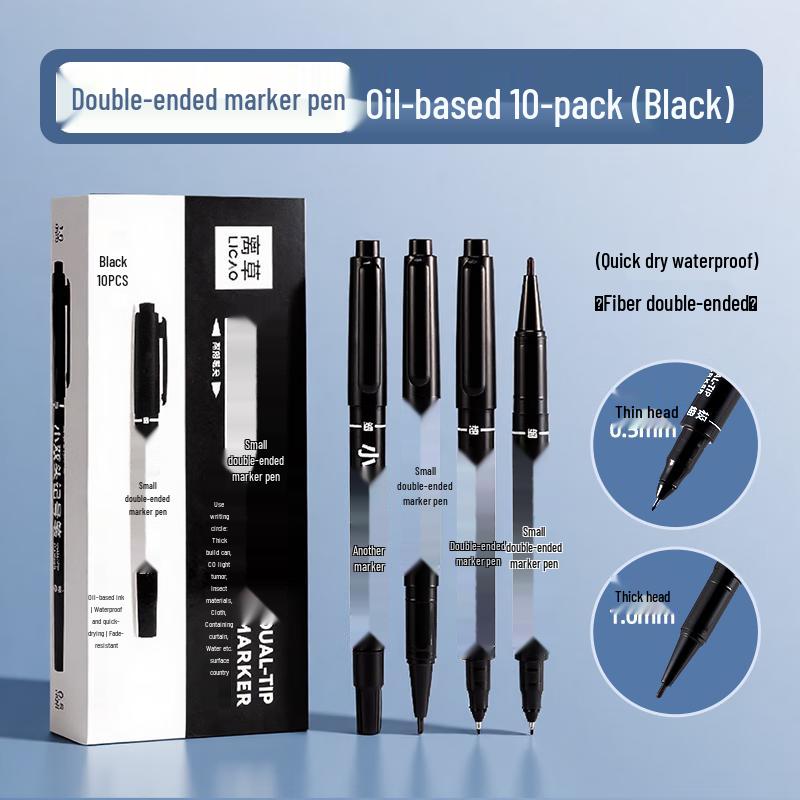 Dual-Tip Oil-Based Permanent Marker Pen Set