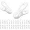 30 Pack White Hanger Clips for Hangers, Multi-Purpose Strong Pinch Easily Clip On Clothing Pants Hangers, Plastic Finger Clips for Home