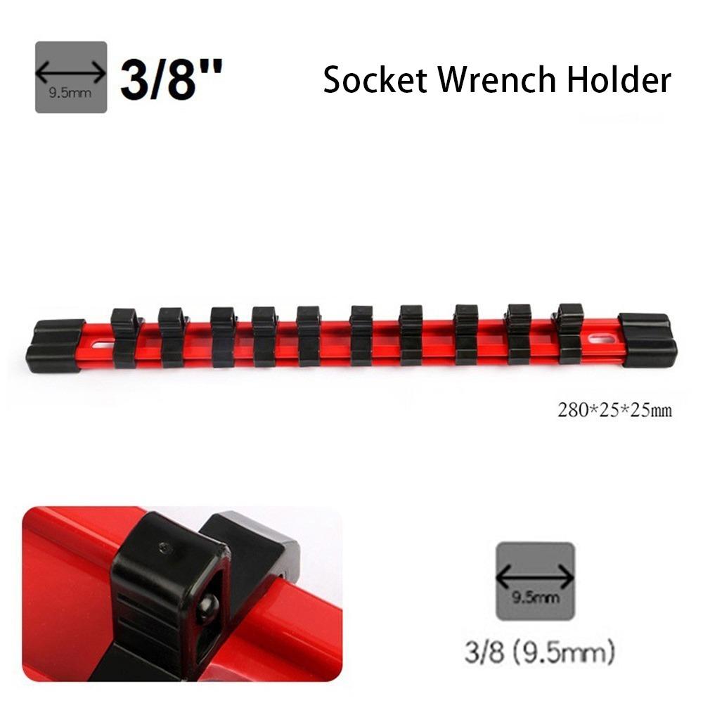 1Pcs 1/4" 3/8" 1/2" Socket Wrench Holder Rail Bracket Wall Holder Traight Socket Organizer Universal Plastic Drive Socket Holder