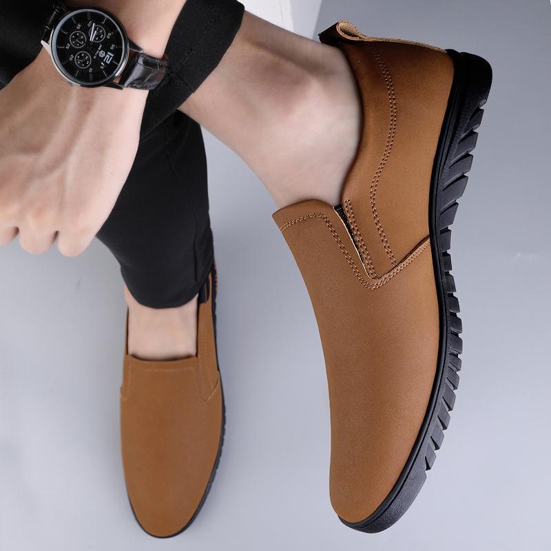 Fashion Genuine Leather Men’s Shoes Casual Italian Loafers Business Luxury Brand Formal Slip on Male Boat Shoes Soft Sole Driving Shoes