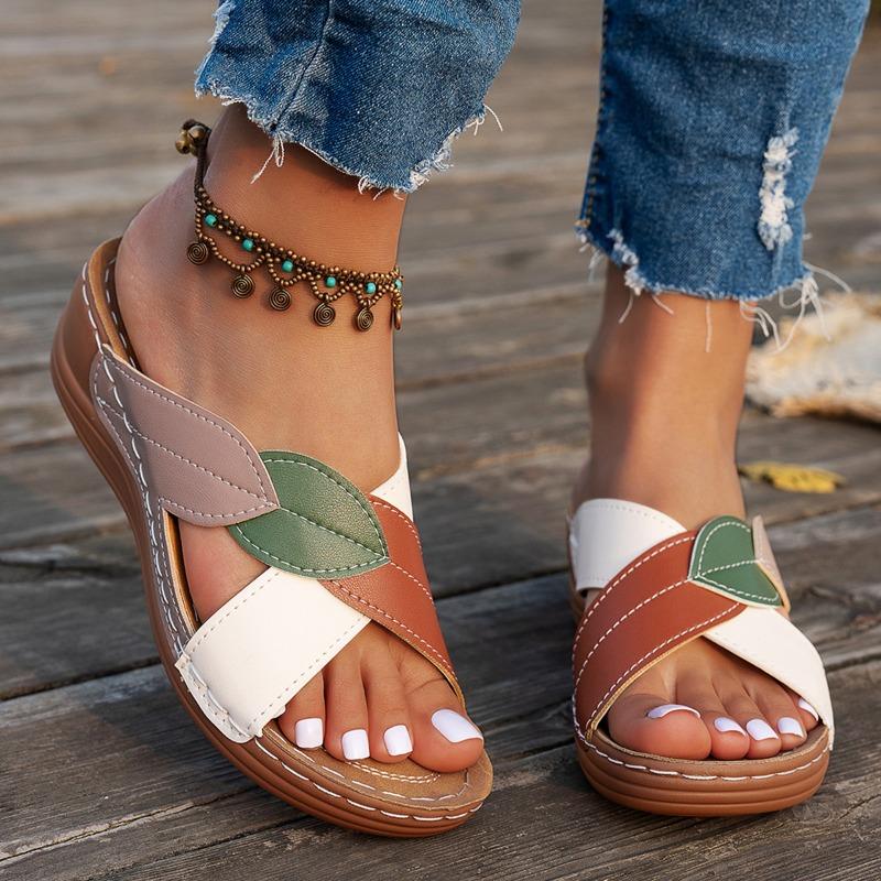 

Women’s Open-Toe Slide Sandals Soft Sole Casual Summer Shoes 43 коричневий