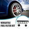 Brandstoffilter 1/2x28 Aluminium Brandstoffilter Kit Compleet Veelzijdig Oplosmiddelfilter Val met Meerdere Eindkappen Zwart Industriële Kwaliteit Corrosiebestendig