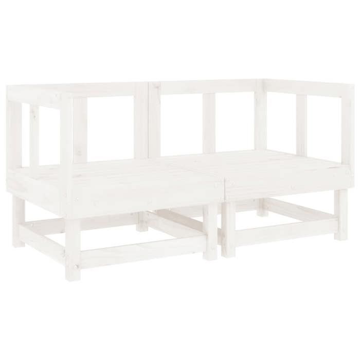 VidaXL Canapés d'Angle de Jardin 2 pcs, Sièges avec Dossier, Meubles de Terrasse Patio Arrière-cour Balcon Extérieur, Blanc 825395