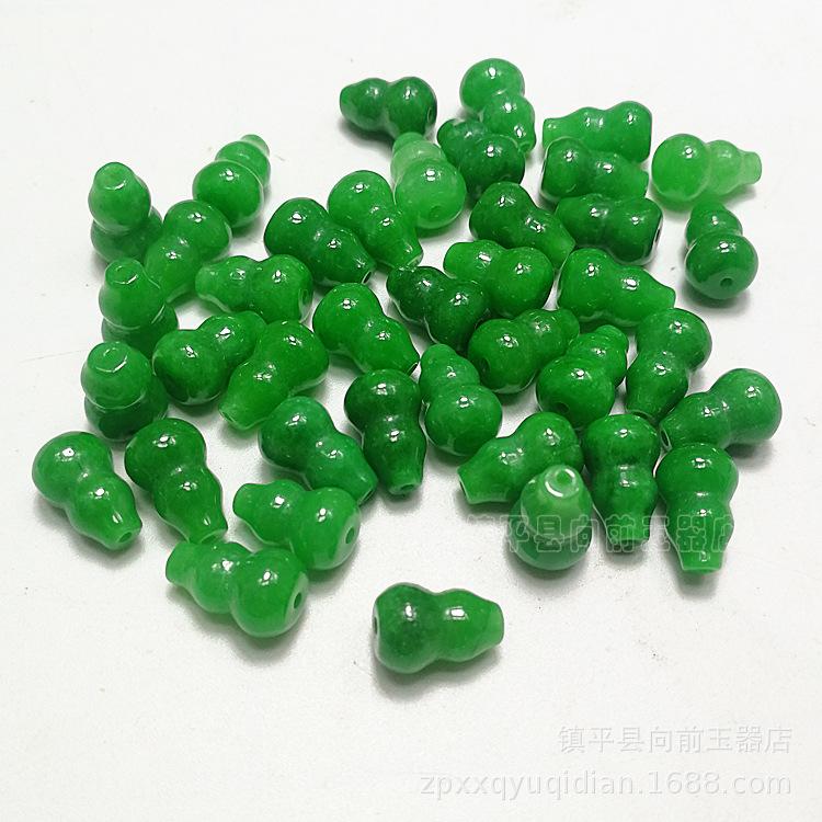 Green Jade Gourd Beads for DIY Bracelet & Necklace Jewelry – 8*11 Large Loose Beads