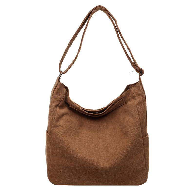 Large Capacity Canvas Bag Women's 2025 New Casual Fashion Commuter Tote Bag Simple Fashion Shoulder Messenger Bag