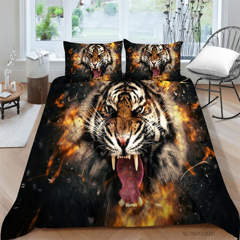 2023 New Style Bedding Sets 3D Lions Print Bedding Animals Style Home Bedroom Children Bedspreads Microfiber Quilt Cover