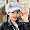 Tide Knitted Empty Top Hat Ladies Outdoor Duck Tongue Cycling Alphabet Wool Hat Rabbit Hair Blended Thermal Hat Winter