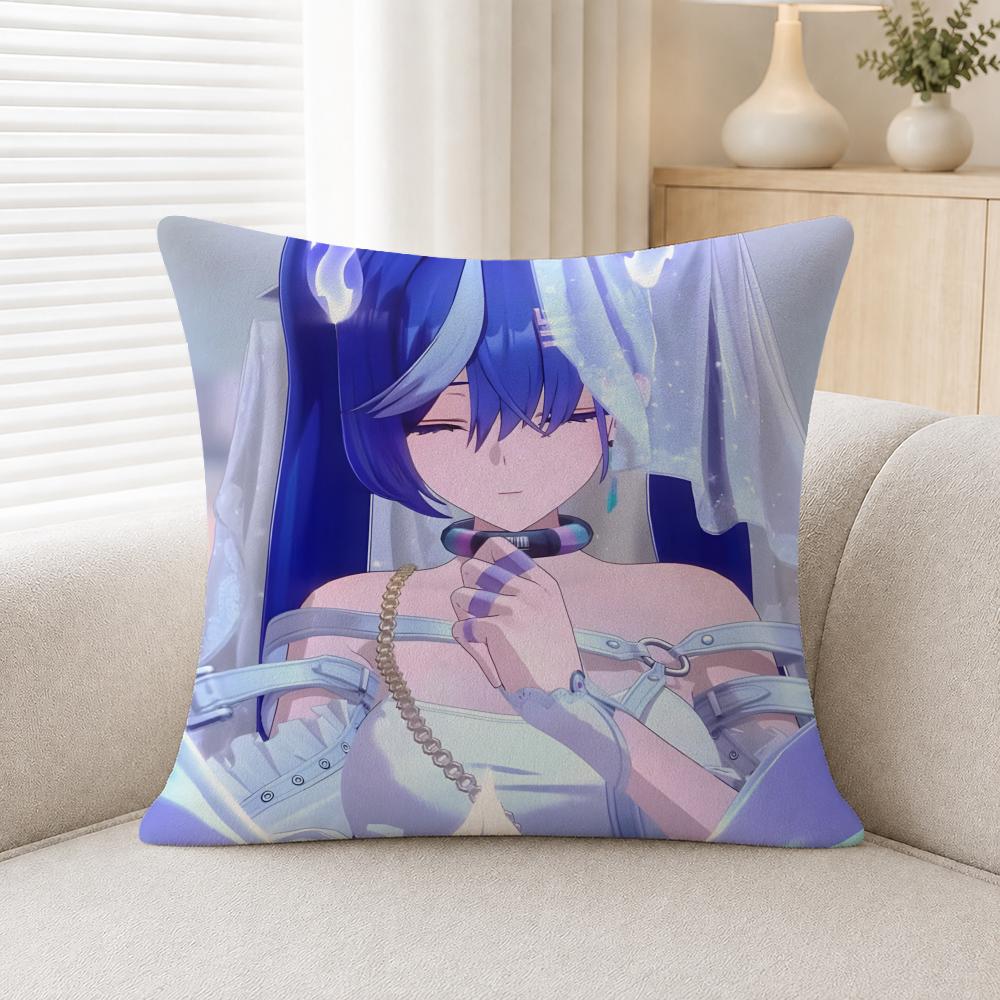Game Neverness To Everness Cushion Cover Soft Plush Cushion Covers Fluffy Throw Pillow Cases For Sofa Bedroom Home Decor