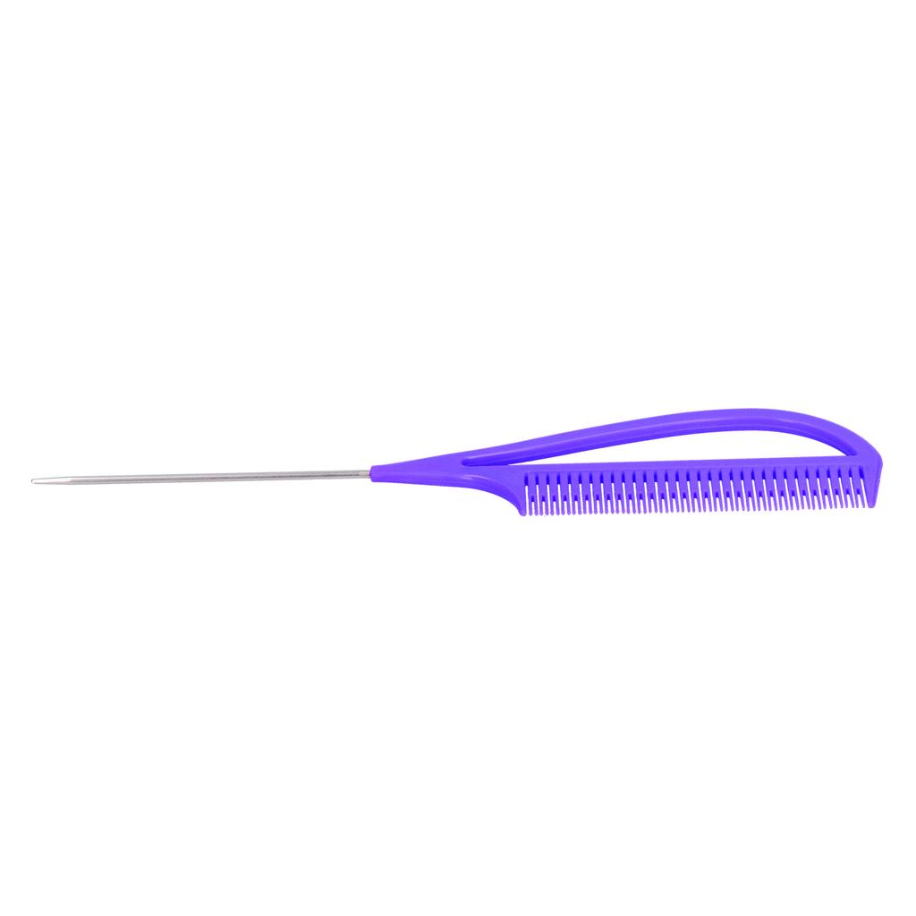 Hair Highlighting Tail Comb AntiStatic Hair Styling Comb for Barber Salon Home(Purple )