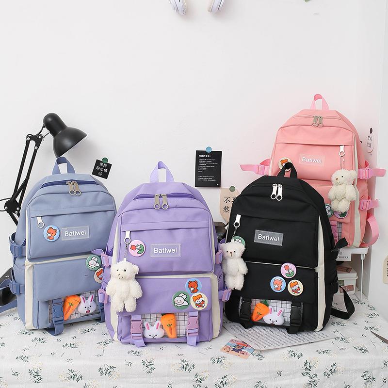 4pcs/Set Backpack Women Canvas Travel Bookbags School Bags Laptop Teenage girls 4pcs/Set Backpack Women Canvas Travel Bookbags School Bags Laptop Teenage girls