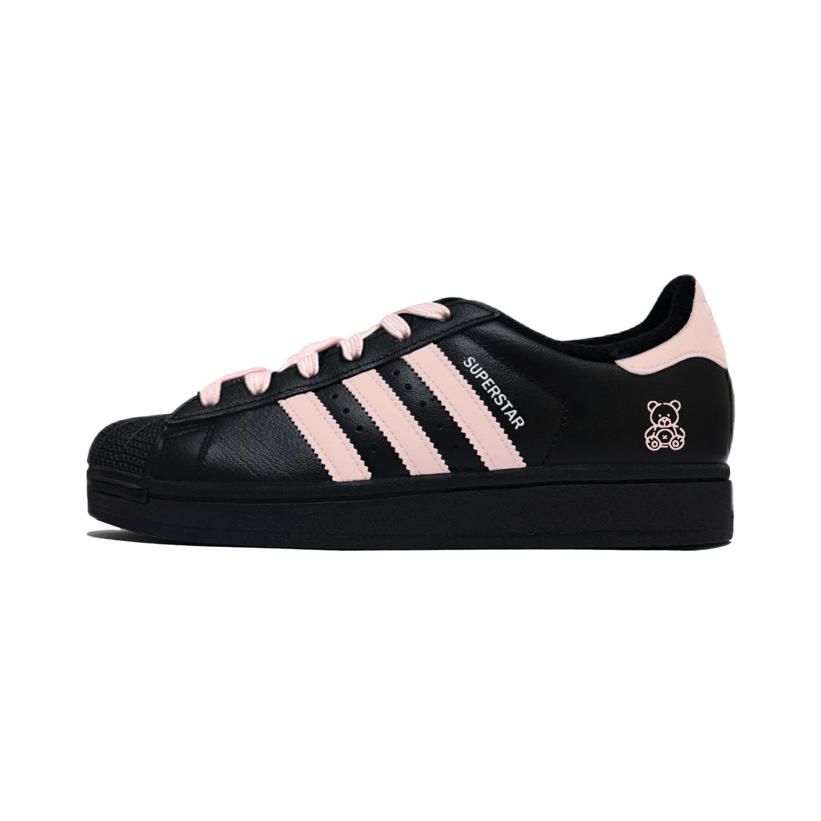 

Adidas Originals Superstar 2 Puppy Fragment Low top Skateboard Shoes Unisex Black Pink JI0079(Team85-) 36