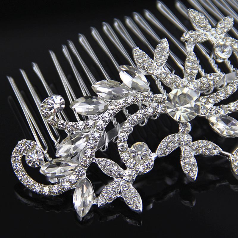 Eleganter handgefertigter Kristall-Strass Damen Haarkamm Braut Kopfschmuck Bankett Zeremonie Täglicher vielseitiger Schmuck Haarreif Haarnadel