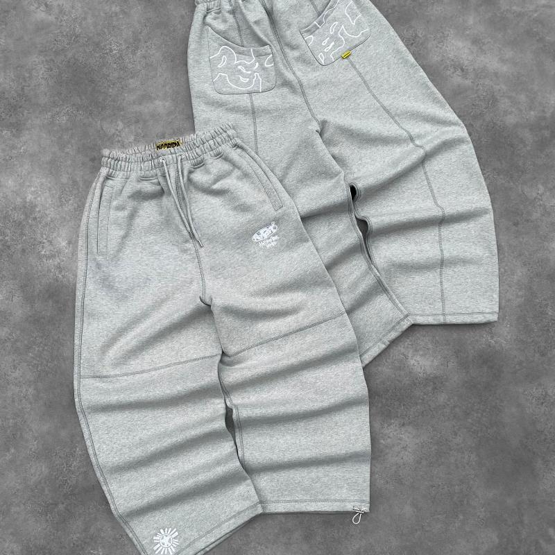 

Европейские и американские повседневные регулируемые шнурком свободные уличные мужские и женские вышитые спортивные штаны S