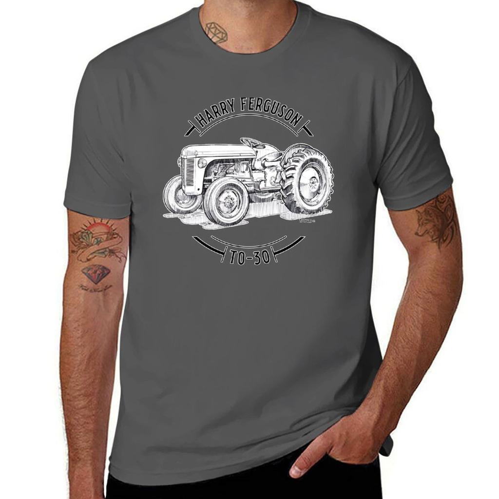 1951 Harry Ferguson To30 Tractor Vintage Logo With Sketch Tshirt Large Size Breathable Tee Tshirt