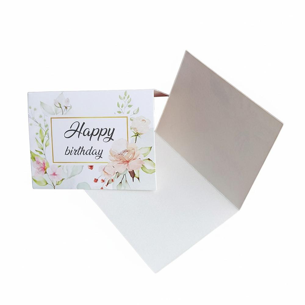 100PCS Multicolor Thank You Card Floral Pattern Package Decoration Gretting Cards Business Package I Love You Best Wishes Card