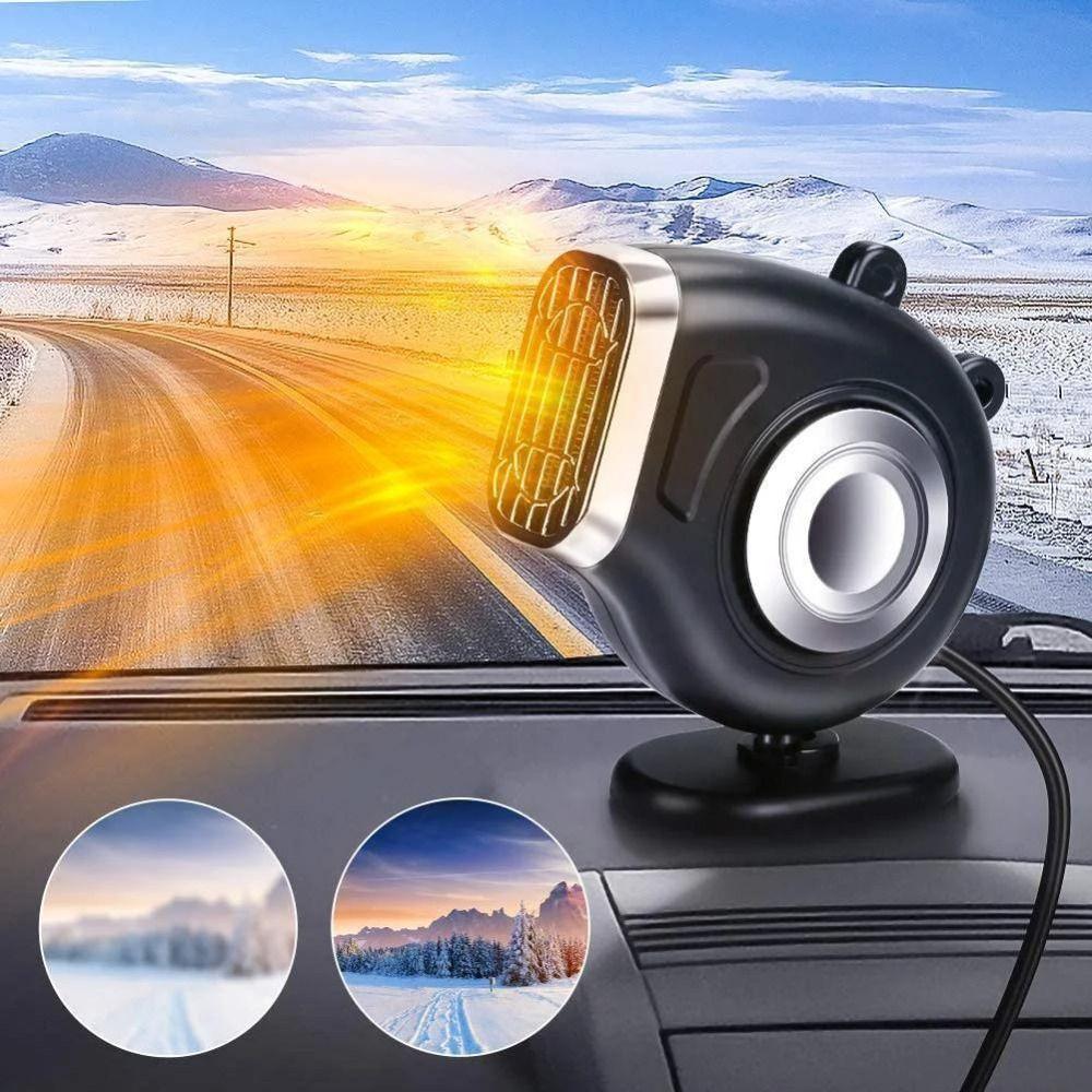 12V Mini Fan Heater 360 Degree Rotation Defogging Demister Portable Windshield Defroster  Car